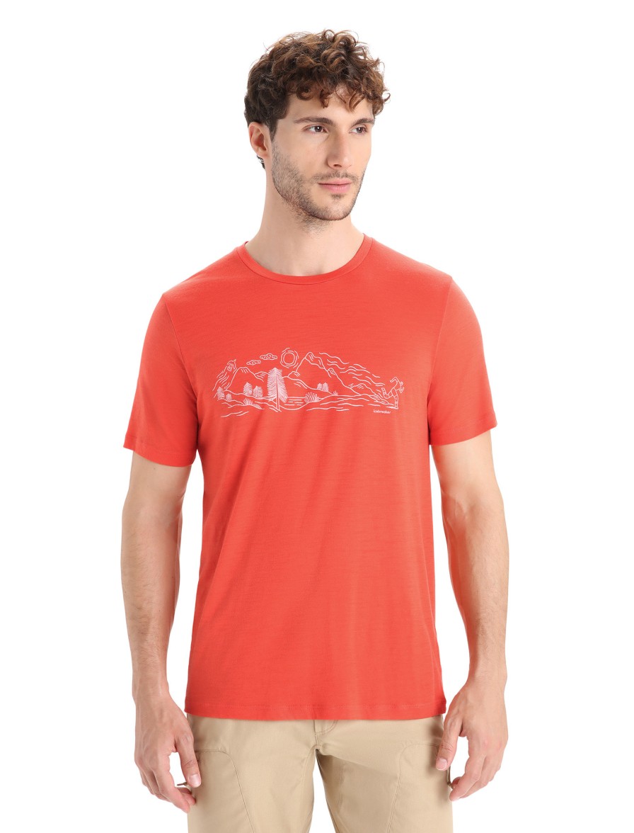 Turystyka Icebreaker Koszulki | Koszulka Meska Icebreaker Tech Lite Ii Ss Tee Nature Sprint T-Shirt