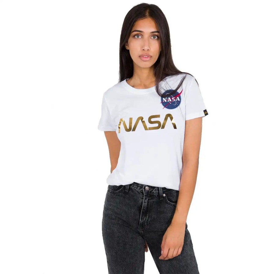 Kobieta Alpha Industries T-Shirty Damskie | Koszulka Damska T-Shirt Alpha Industries Nasa 198053-438