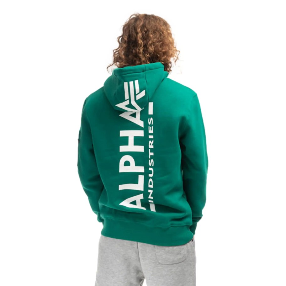 Mezczyzna Alpha Industries Bluzy I Swetry Meskie | Bluza Z Kapturem Alpha Industries Back Print Hoody Meska