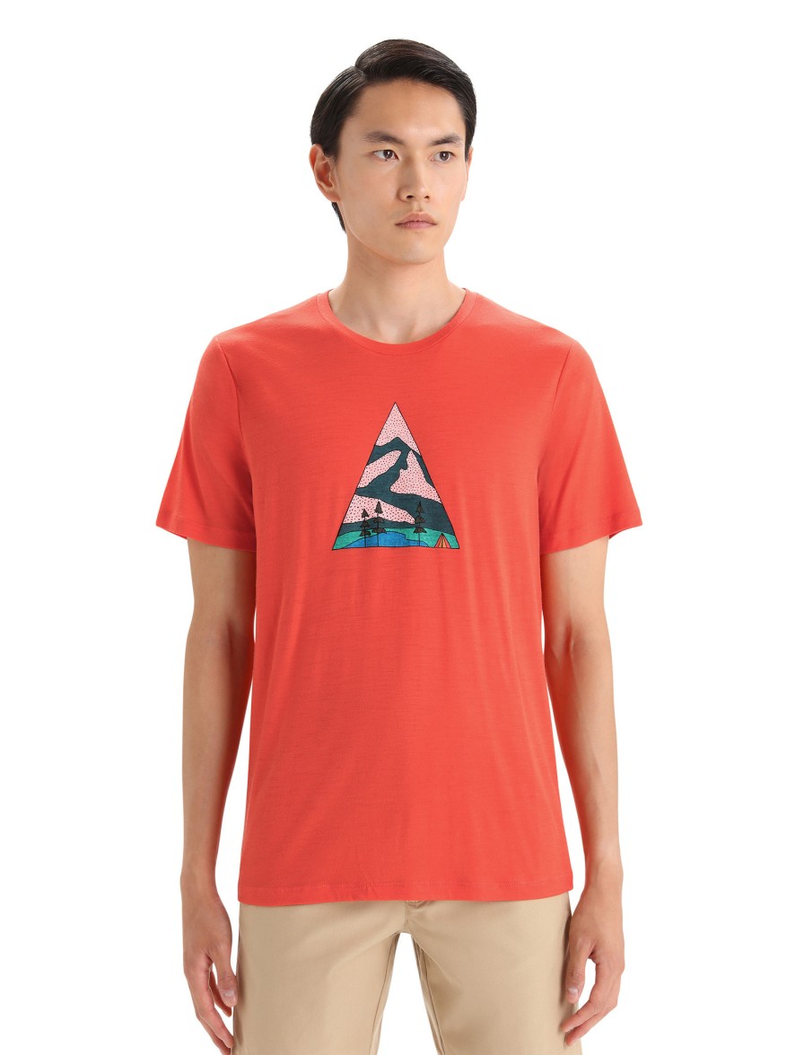 Turystyka Icebreaker Koszulki | Koszulka Meska Icebreaker Tech Lite Ii Ss Tee Camping Grounds T-Shirt