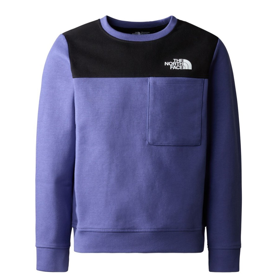 Dziecko The North Face Bluzy Dla Dzieci | Bluza Bez Kaptura The North Face Teen Tnf Tech Crew Dziecieca