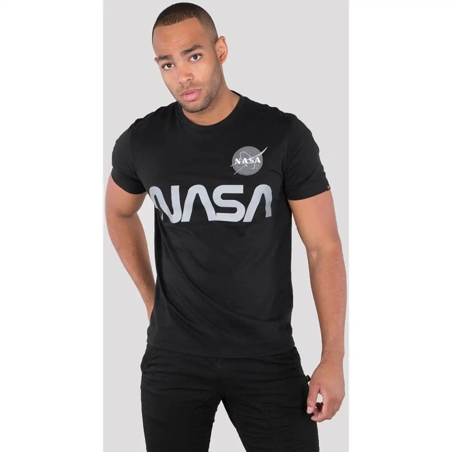 Mezczyzna Alpha Industries T-Shirty Meskie | Koszulka Alpha Industries Nasa 178501-03