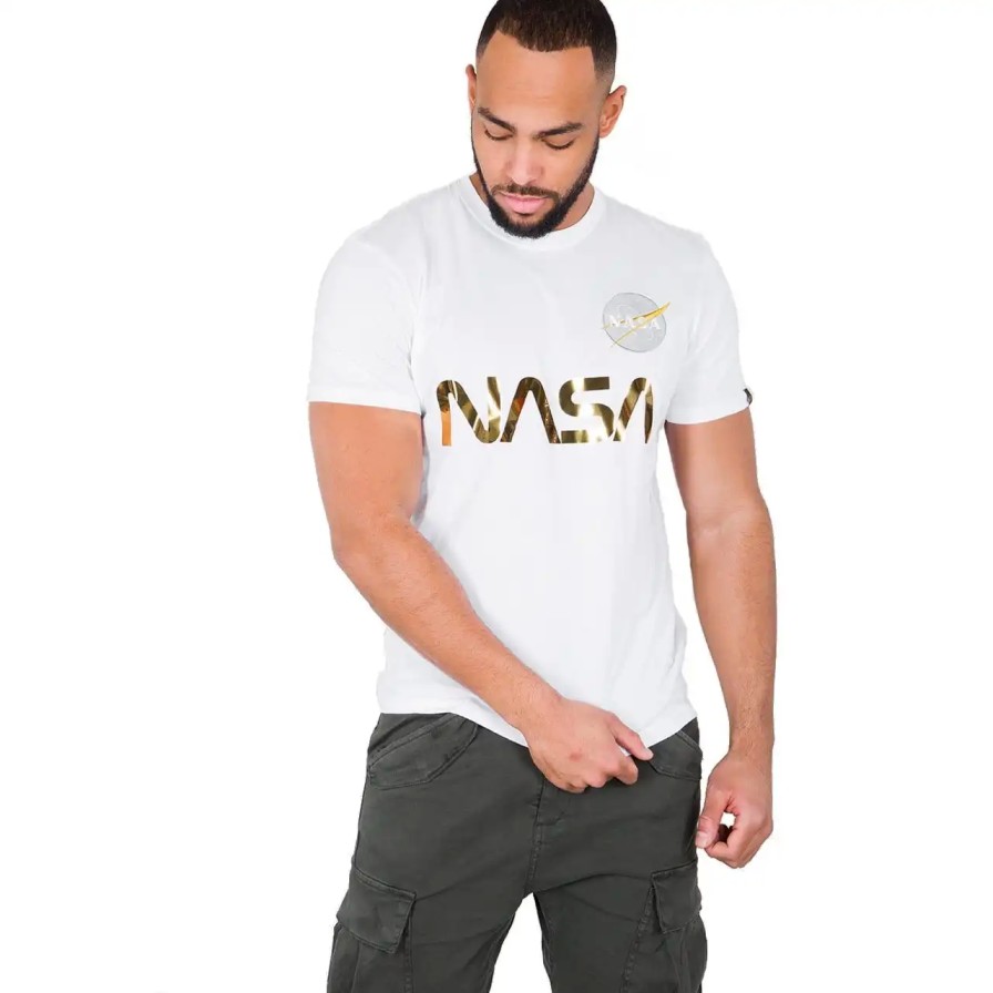 Mezczyzna Alpha Industries T-Shirty Meskie | Koszulka Alpha Industries Nasa 178501-438