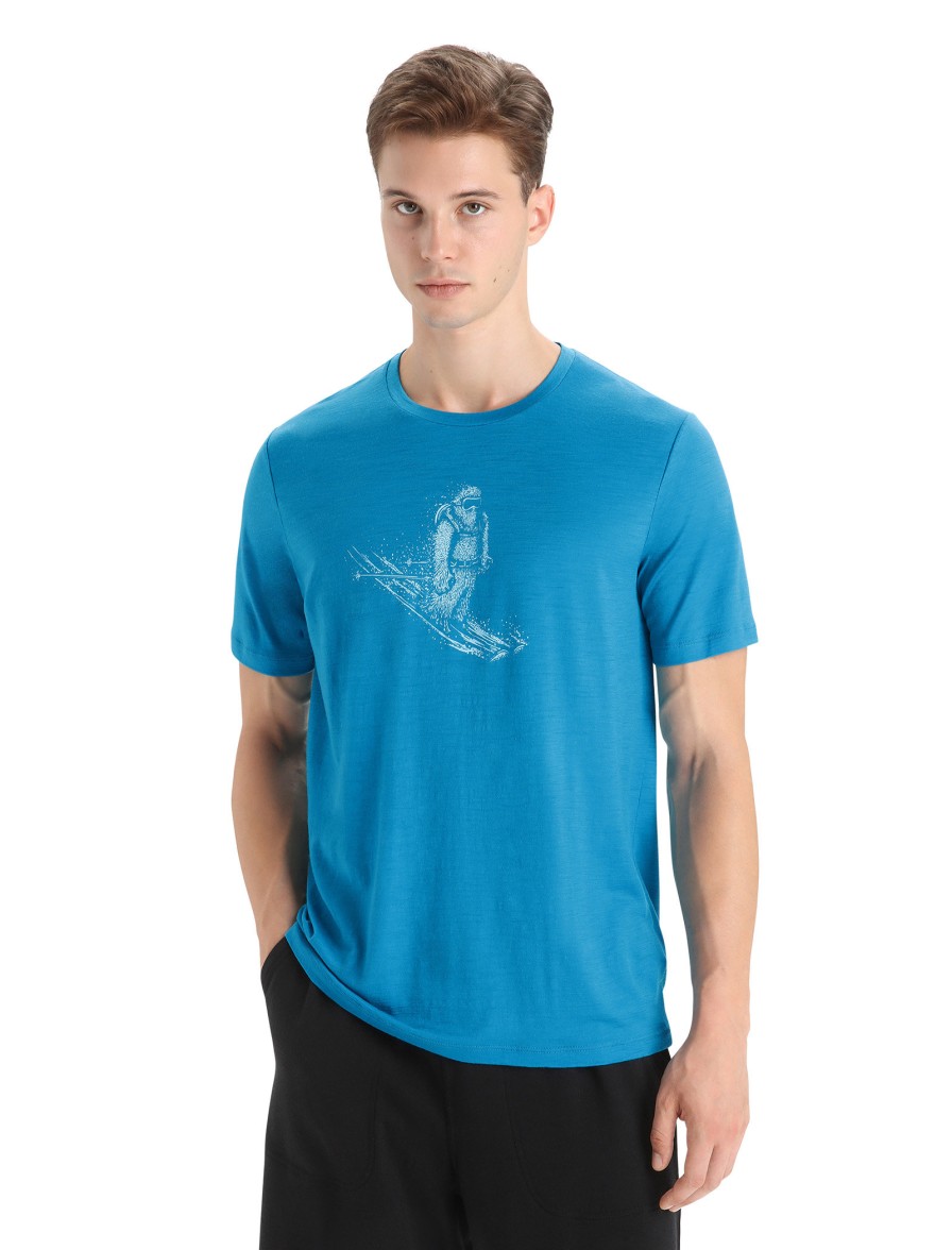 Turystyka Icebreaker Koszulki | Koszulka Meska Icebreaker Men Tech Lite Ii Ss Tee Skiing Yeti T-Shirt