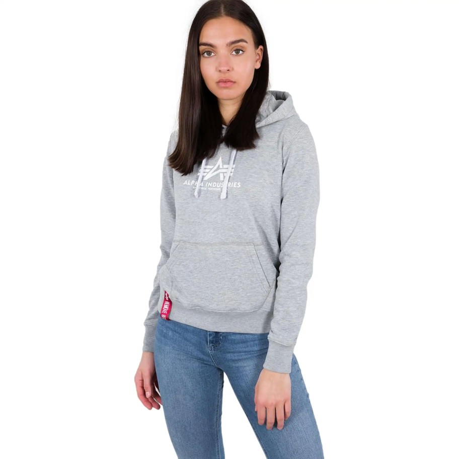 Turystyka Alpha Industries Bluzy | Bluza Z Kapturem Alpha Industries New Basic Hoody Damska