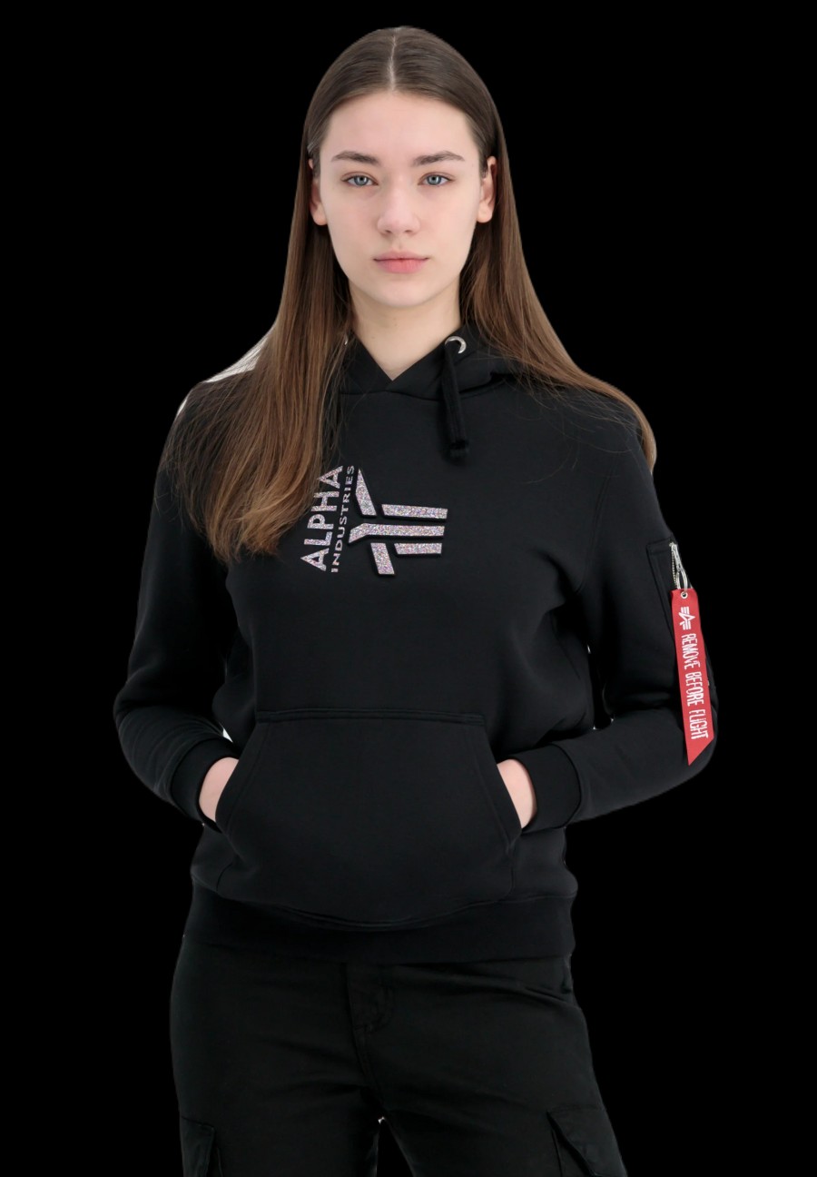 Kobieta Alpha Industries Bluzy I Swetry Damskie | Bluza Z Kapturem Alpha Industries 3D Logo Hoody Wmn Damska