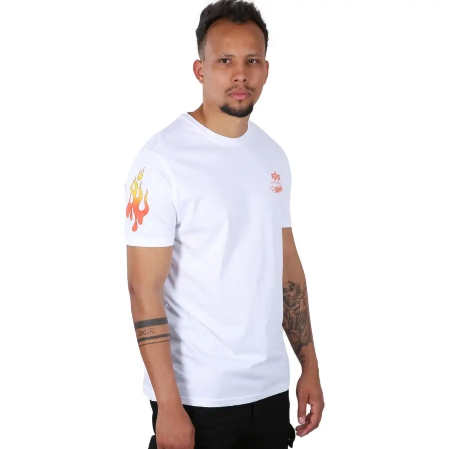 Mezczyzna Alpha Industries T-Shirty Meskie | Koszulka Alpha Industries Hot Wheels Flame 116531-09